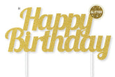 Happy Birthday Gold Glitter Cake Topper